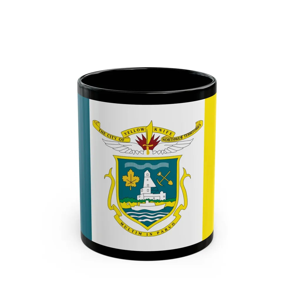 Flag of Yellowknife NWT Canada - Black Coffee Mug-11oz-Go Mug Yourself