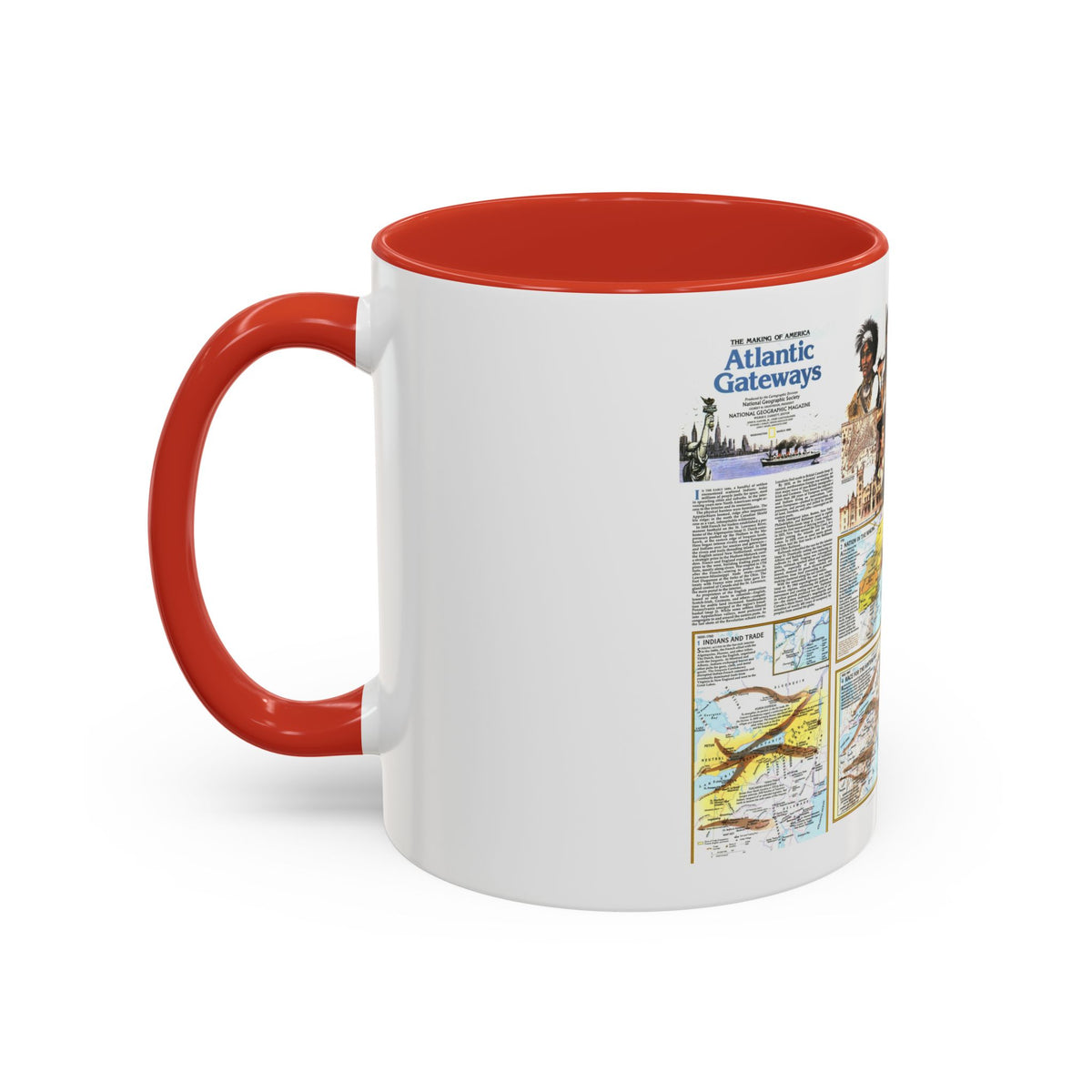 USA - Atlantic Gateways 2 (1983) (Map) Accent Coffee Mug