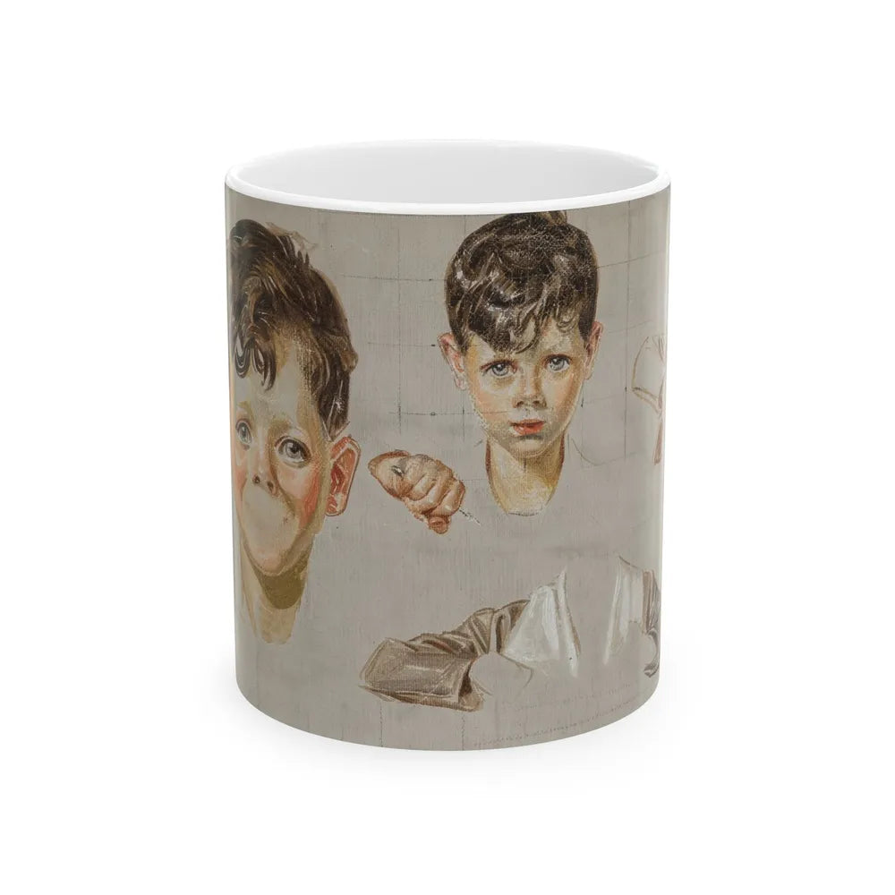 Boy study - White Coffee Mug-11oz-Go Mug Yourself