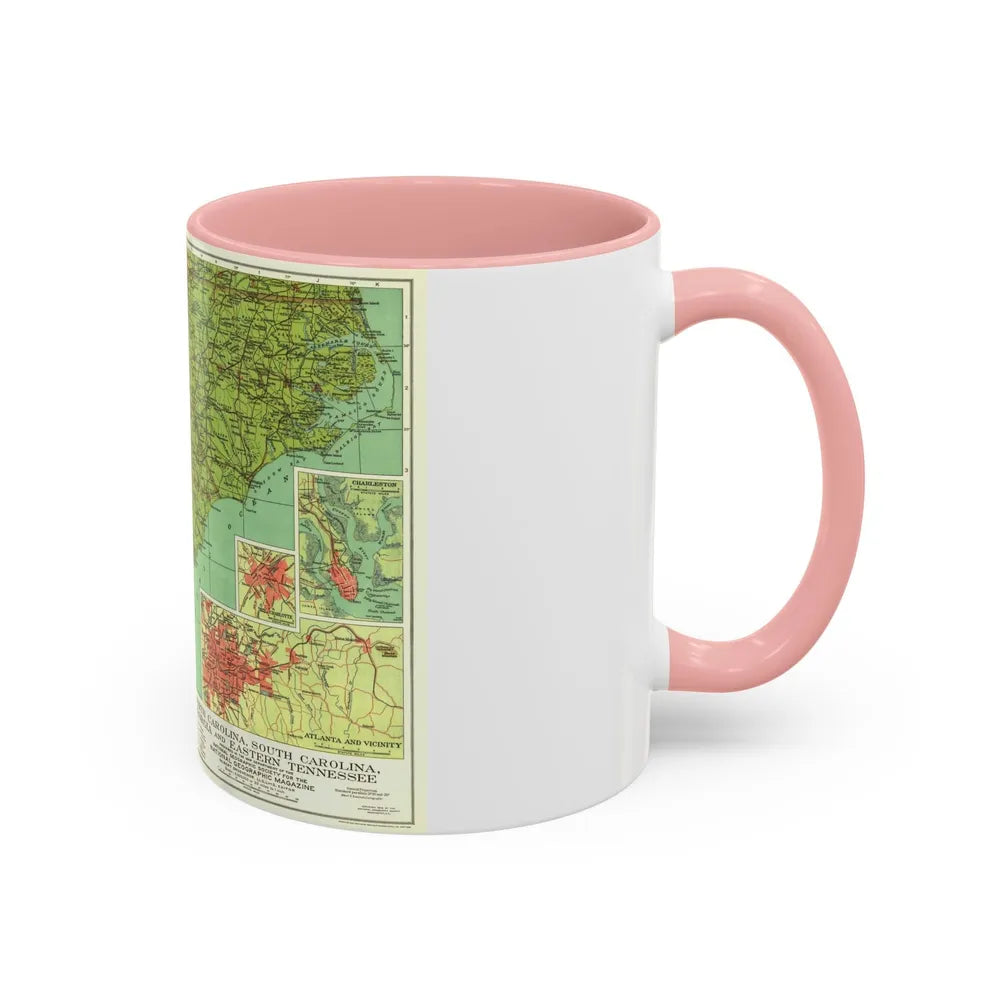 USA - Southeastern (1926) (Map) Accent Coffee Mug-Go Mug Yourself