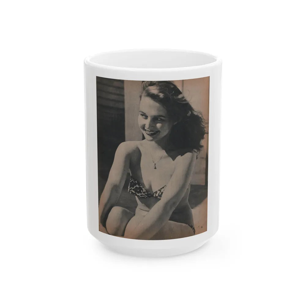 Greta Thyssen #120 - Gala Mag. January '53 - 1 B&W Photo (Vintage Female Icon) White Coffee Mug-15oz-Go Mug Yourself