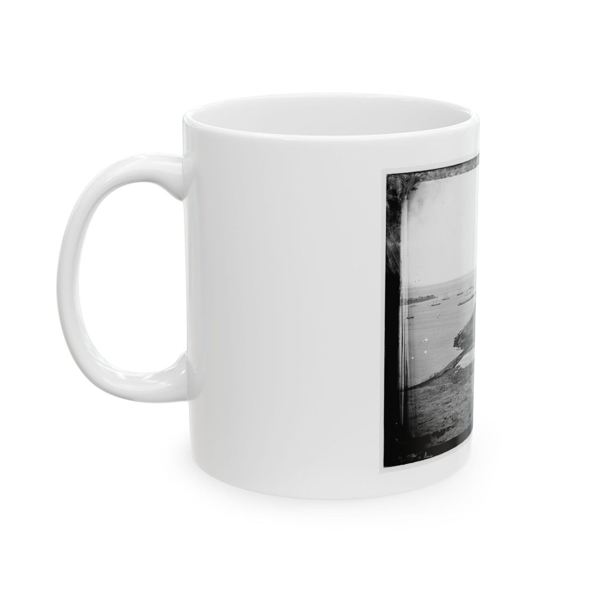 Aquia Creek Landing, Virginia. Distant View Of Federal Supply Depot (U.S. Civil War) White Coffee Mug