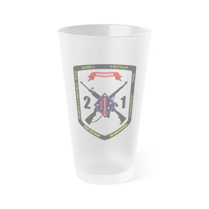 45323 (USMC) Frosted Pint Glass 16oz-Go Mug Yourself