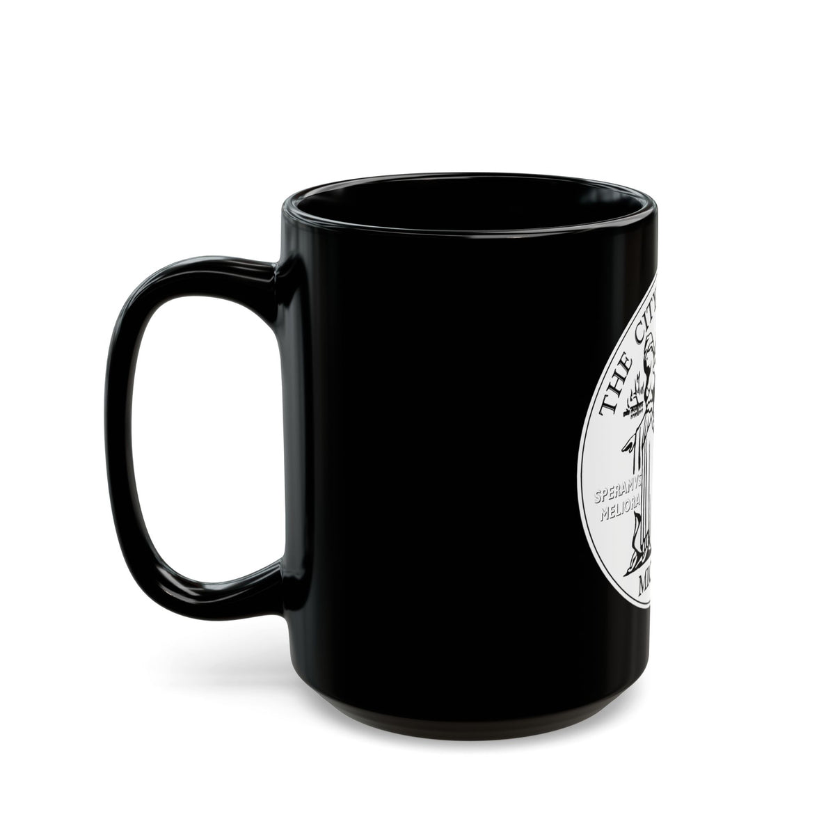 Seal of Detroit - Black Coffee Mug