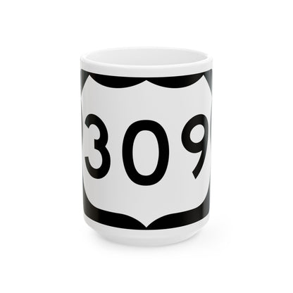 US 309 NY (New York) (Road Sign) White Coffee Mug