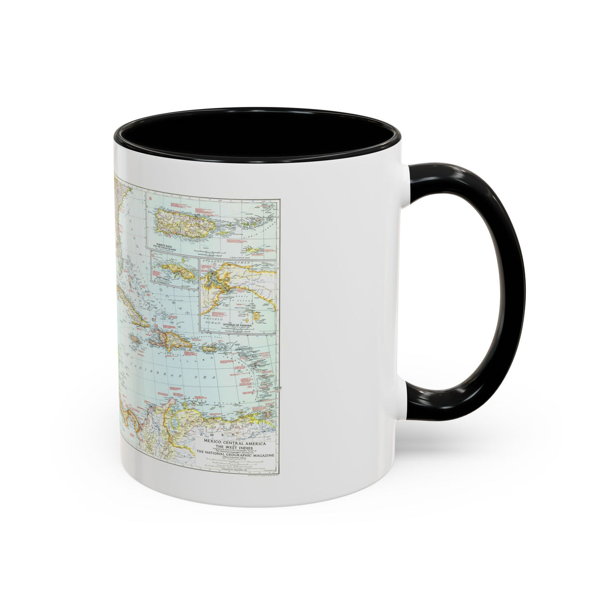 Central America & West Indies (1939) (Map) Accent Coffee Mug