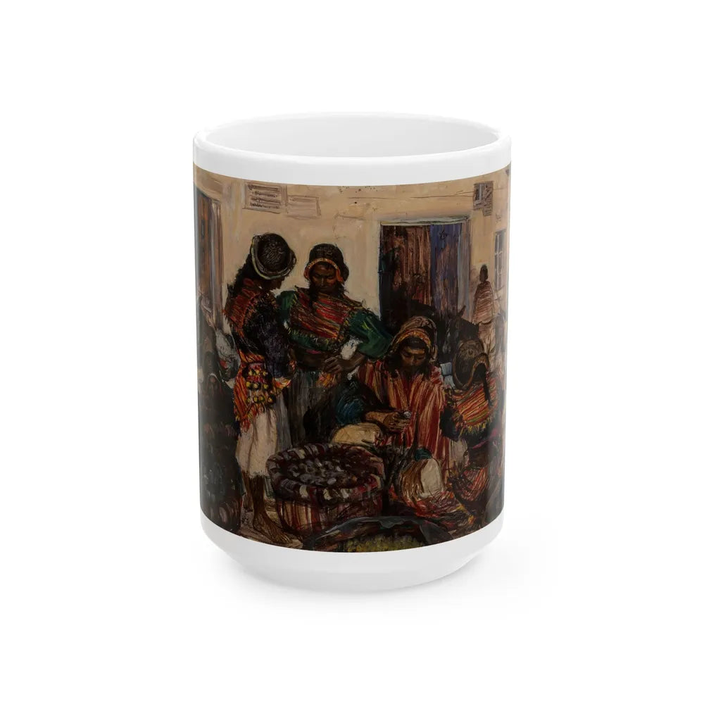 Bolivian Market, 1947 - White Coffee Mug-15oz-Go Mug Yourself