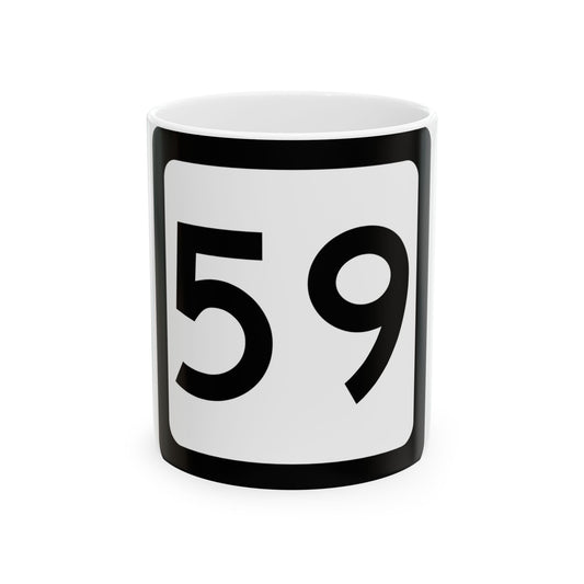 WV-59 (Virginia) (Road Sign) White Coffee Mug-11oz-Go Mug Yourself