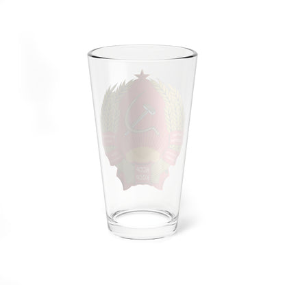 Emblem of Kazakh SSR (Soviet Union) (Coat of Arms) Pint Glass 16oz