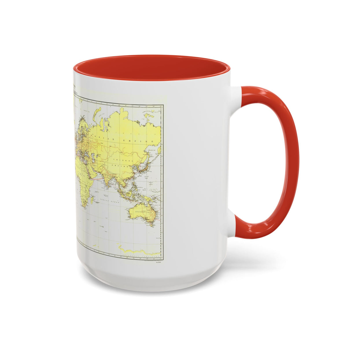 Submarine Cables of the World (1896) (Map) Accent Coffee Mug