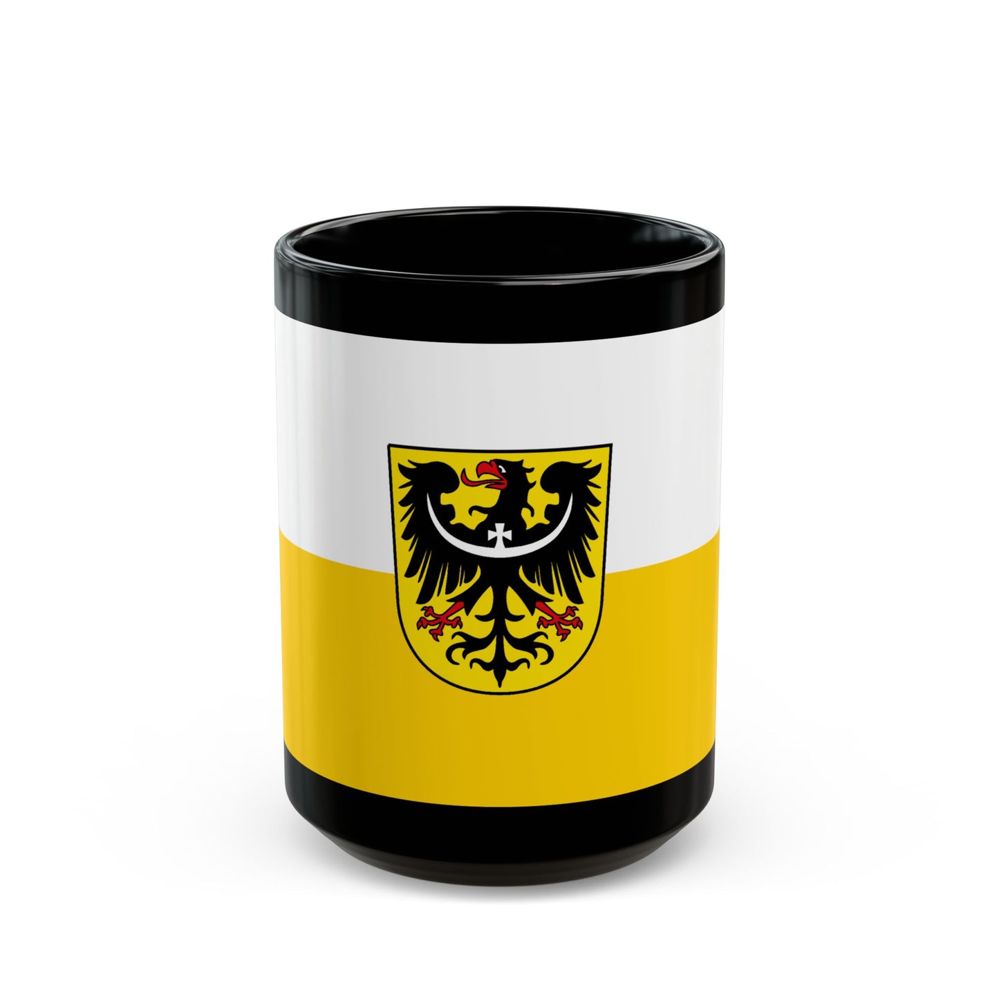 Flag of Silesia and Lower Silesia Germany - Black Coffee Mug-15oz-Go Mug Yourself