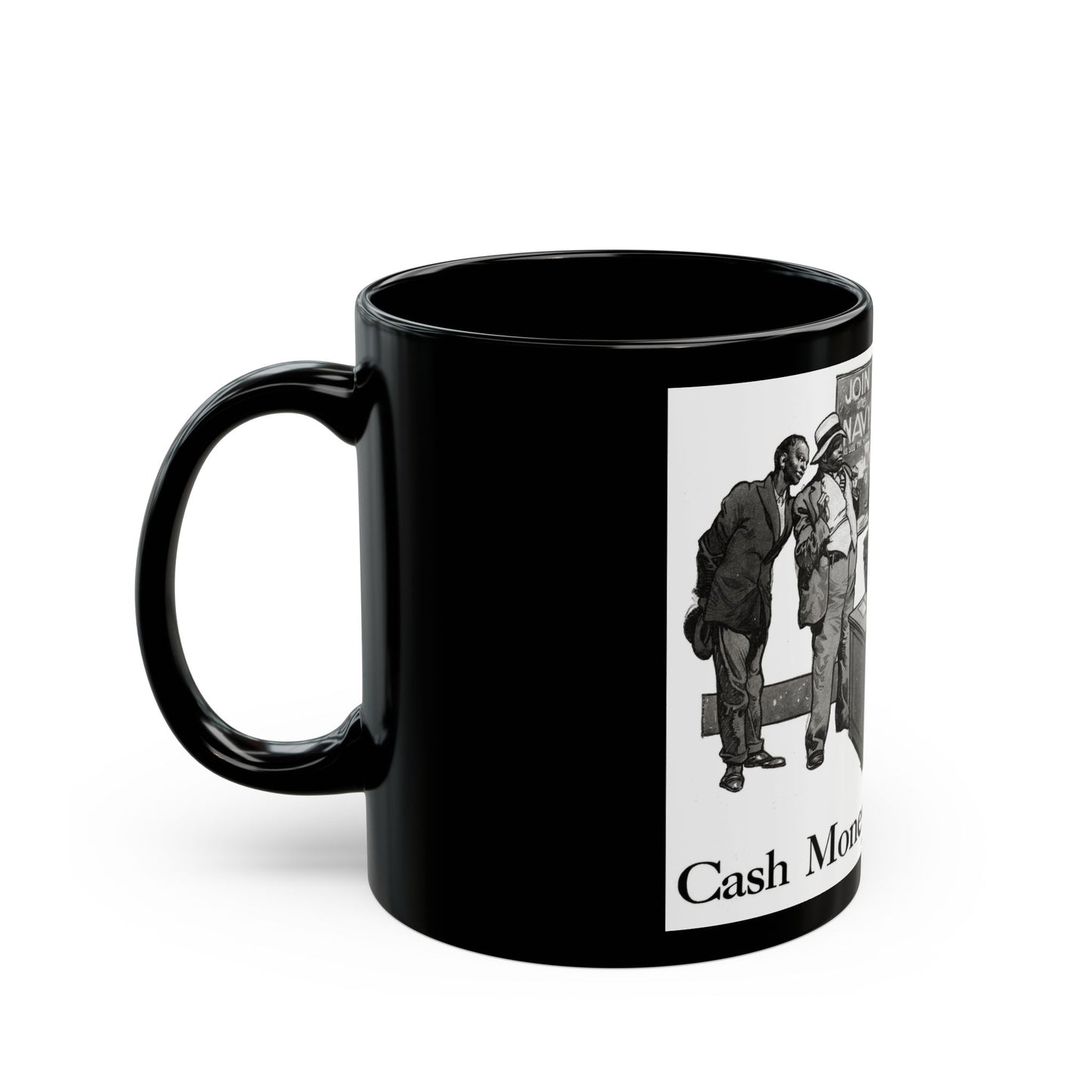 Cash Money for Casualties (1), Redbook magazine, December 1932 - Black Coffee Mug-Go Mug Yourself