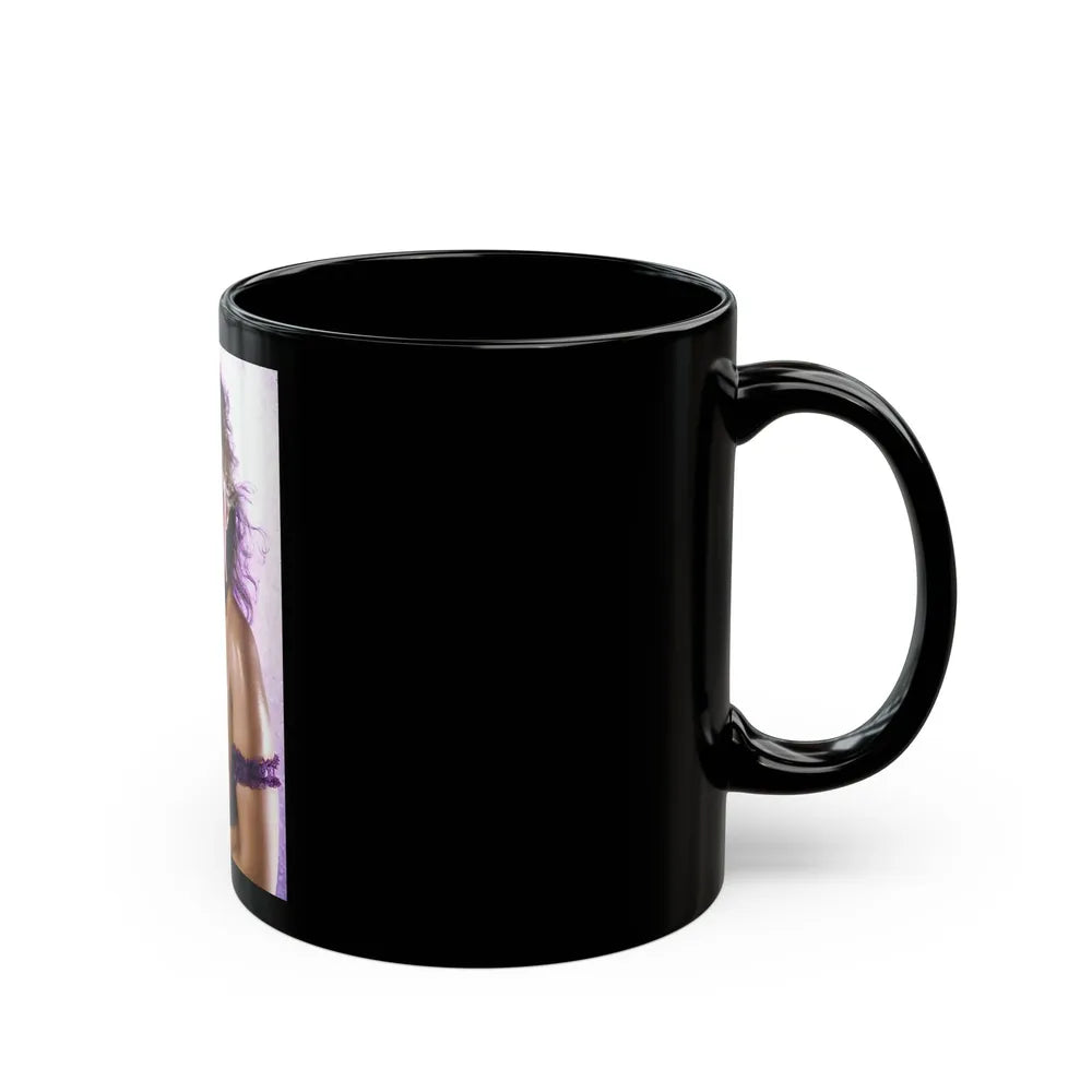 Linda Blair #62 - Topless (Vintage Female Icon) Black Coffee Mug-Go Mug Yourself