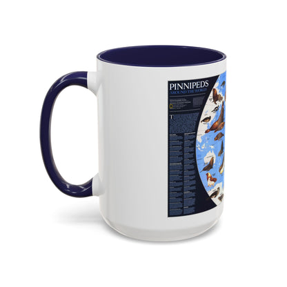 Pinnipeds Around the World (1987) (Map) Accent Coffee Mug