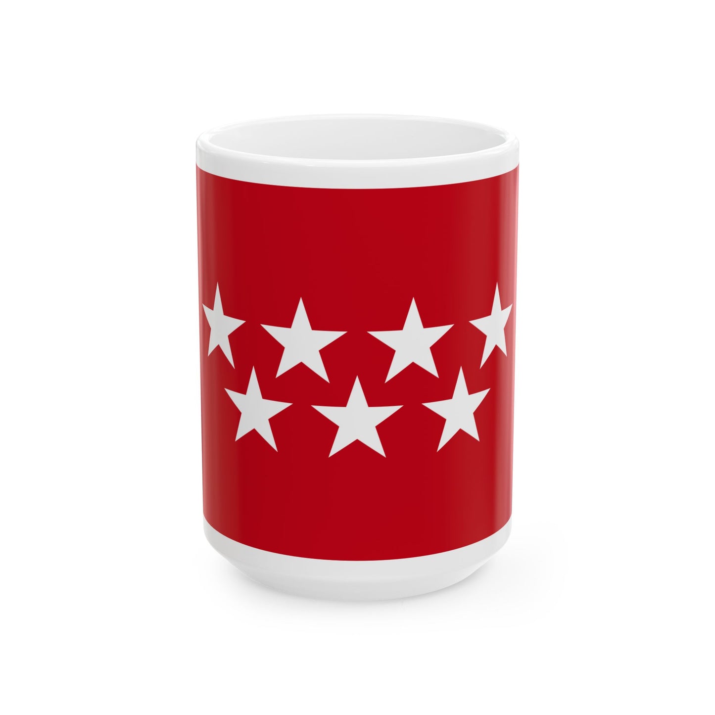 Flag of the Community of Madrid Spain - White Coffee Mug-15oz-Go Mug Yourself