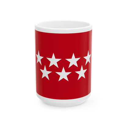 Flag of the Community of Madrid Spain - White Coffee Mug-15oz-Go Mug Yourself