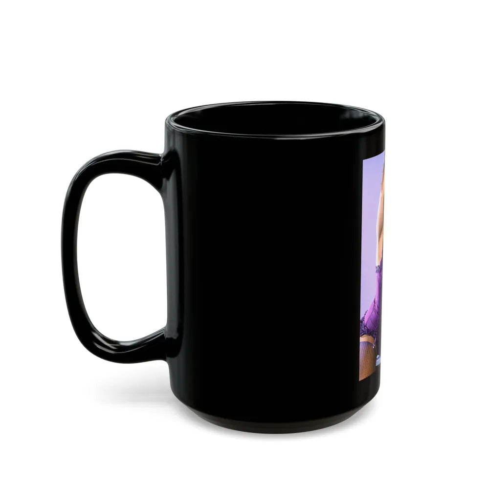 Linda Blair #67 1 (Vintage Female Icon) Black Coffee Mug-Go Mug Yourself