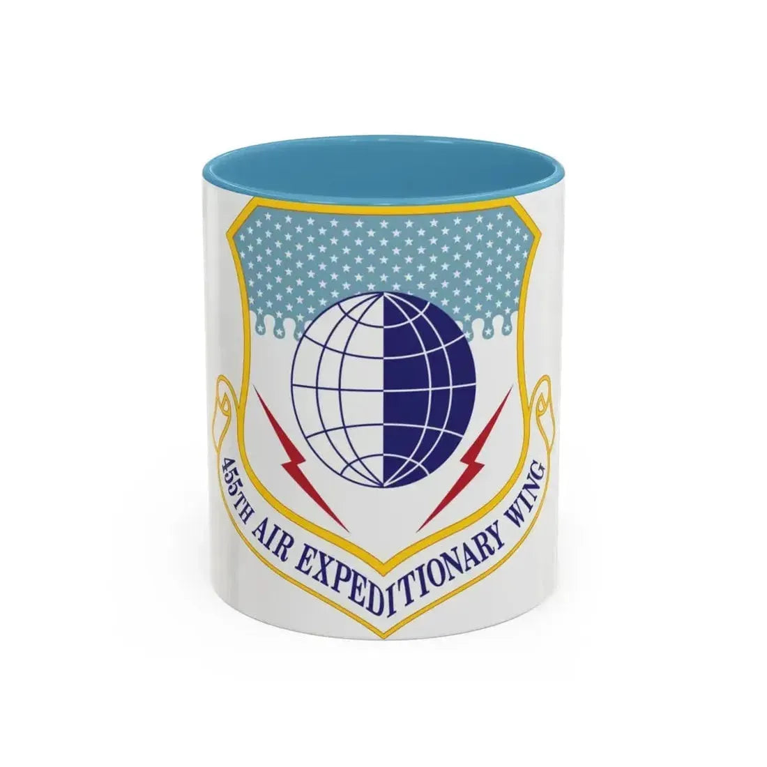 455th Air Expeditionary Wing (U.S. Air Force) Accent Coffee Mug 11oz Light Blue - Go Mug Yourself