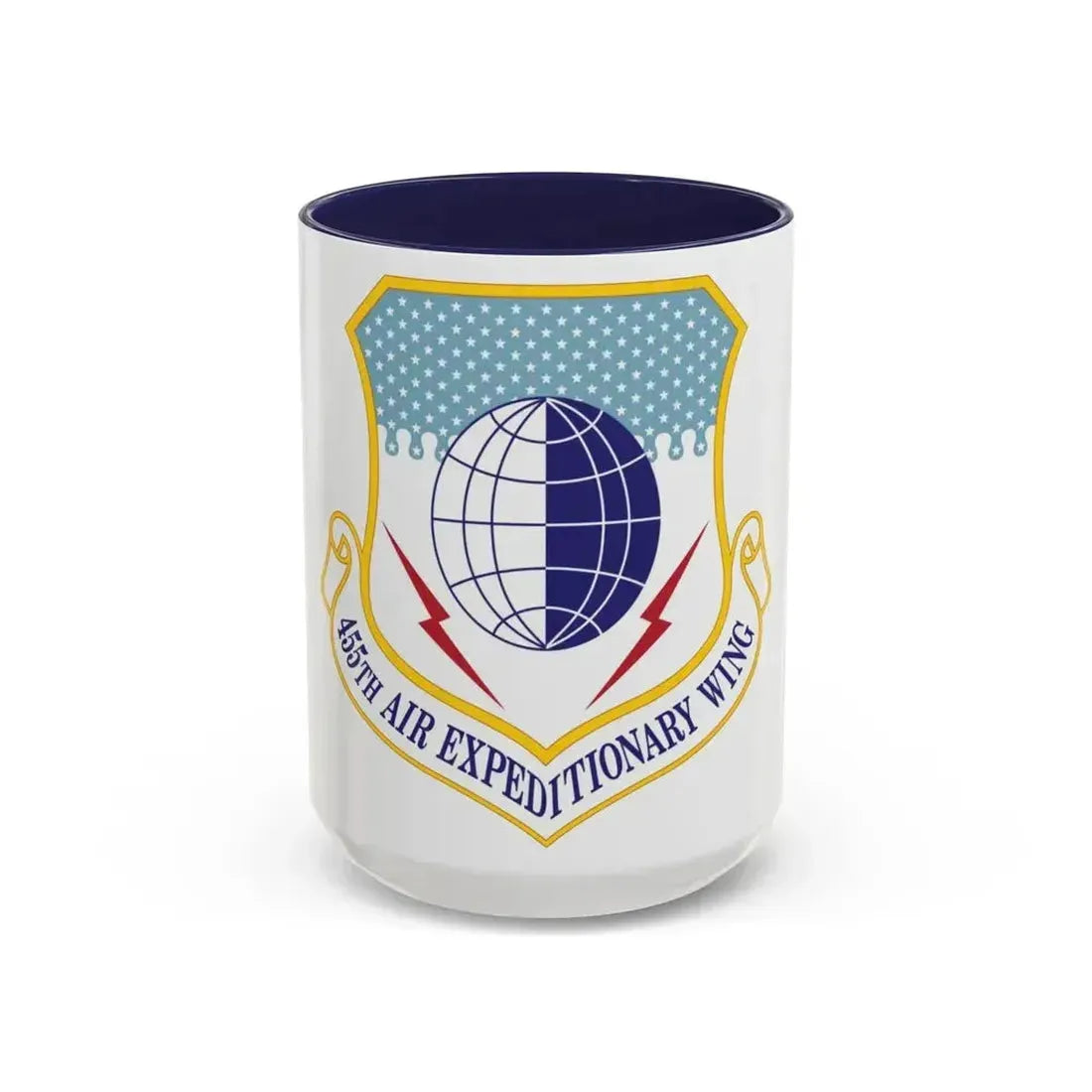 455th Air Expeditionary Wing (U.S. Air Force) Accent Coffee Mug 15oz Navy - Go Mug Yourself