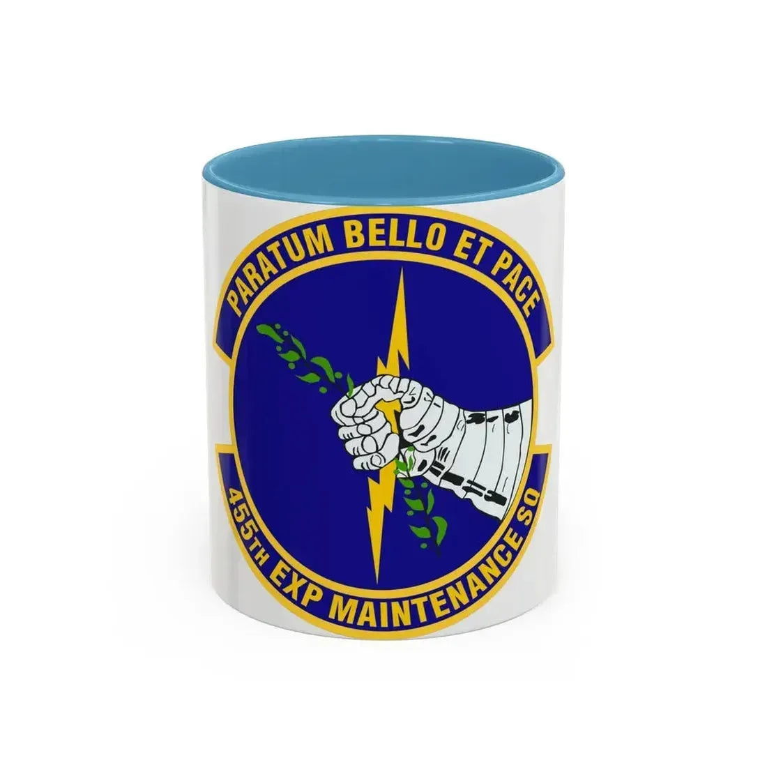 455th Expeditionary Maintenance Squadron (U.S. Air Force) Accent Coffee Mug 11oz Light Blue - Go Mug Yourself