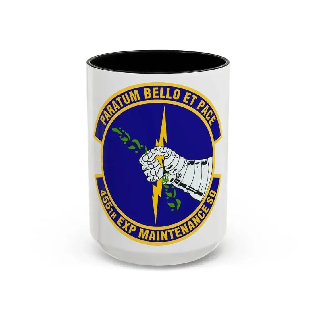 455th Expeditionary Maintenance Squadron (U.S. Air Force) Accent Coffee Mug 15oz Black - Go Mug Yourself