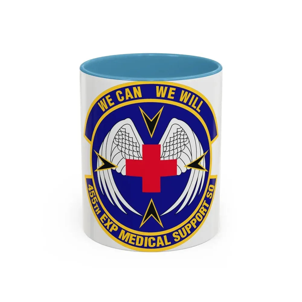 455th Expeditionary Medical Support Squadron (U.S. Air Force) Accent Coffee Mug 11oz Light Blue - Go Mug Yourself
