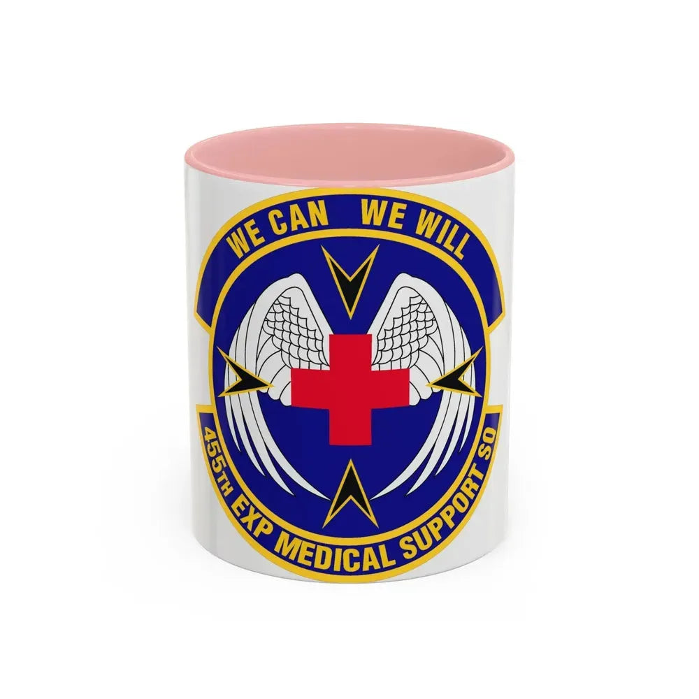 455th Expeditionary Medical Support Squadron (U.S. Air Force) Accent Coffee Mug 11oz Pink - Go Mug Yourself