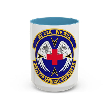 455th Expeditionary Medical Support Squadron (U.S. Air Force) Accent Coffee Mug 15oz Light Blue - Go Mug Yourself