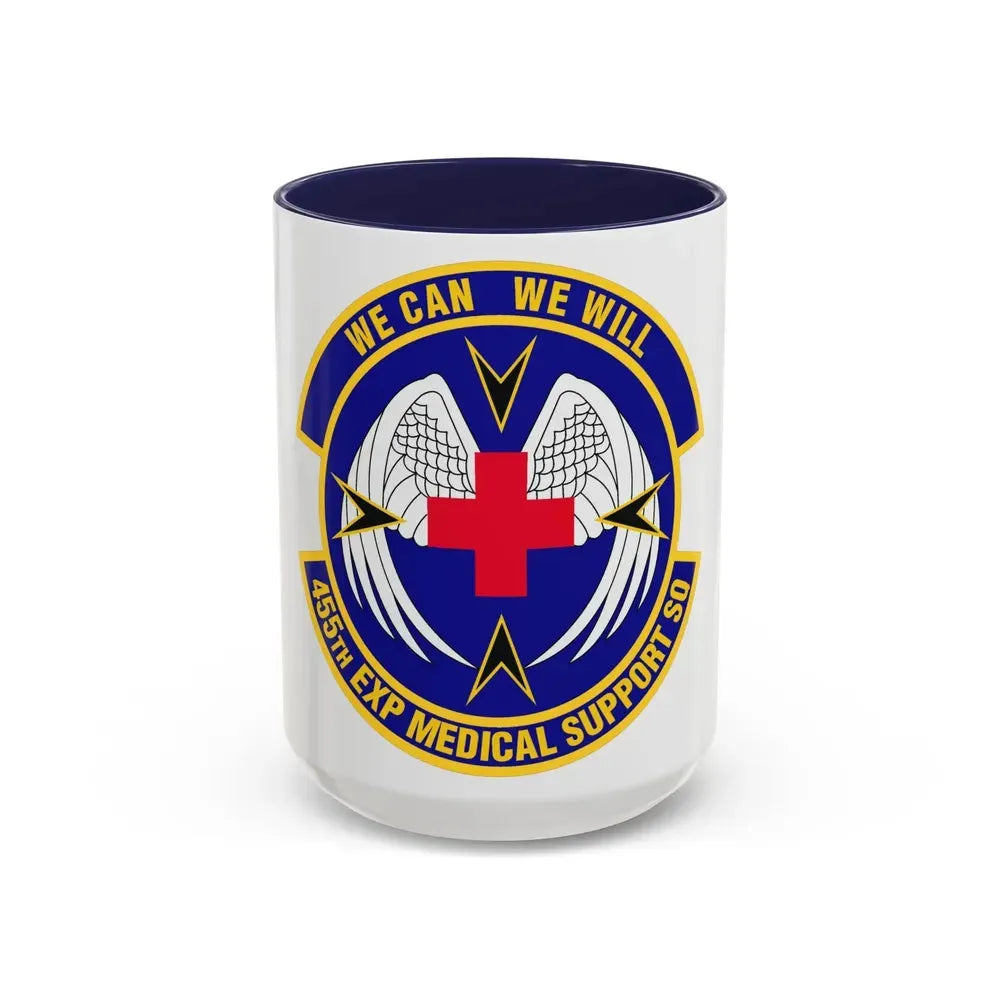 455th Expeditionary Medical Support Squadron (U.S. Air Force) Accent Coffee Mug 15oz Navy - Go Mug Yourself
