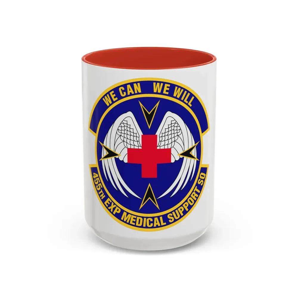 455th Expeditionary Medical Support Squadron (U.S. Air Force) Accent Coffee Mug 15oz Red - Go Mug Yourself