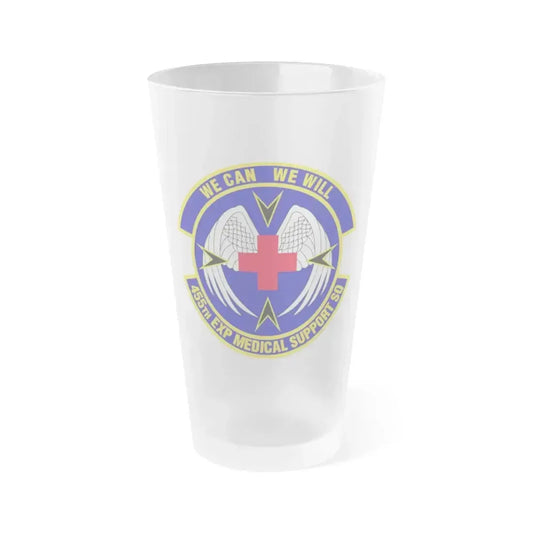 455th Expeditionary Medical Support Squadron (U.S. Air Force) Frosted Pint Glass 16oz 16oz Frosted - Go Mug Yourself