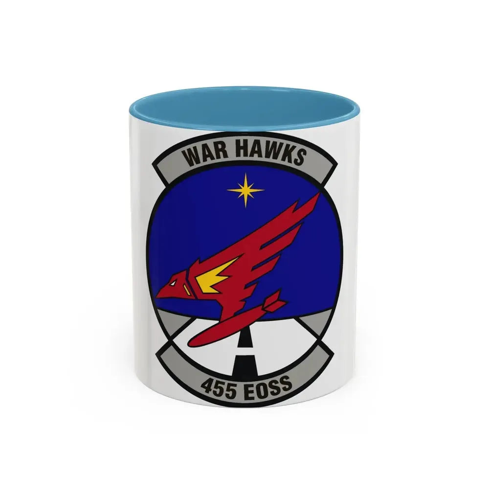 455th Expeditionary Operations Support Squadron (U.S. Air Force) Accent Coffee Mug 11oz Light Blue - Go Mug Yourself
