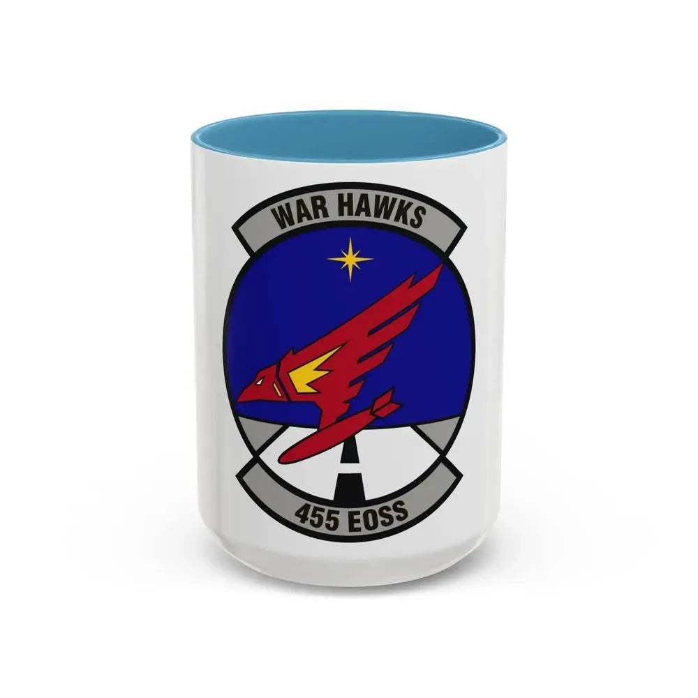 455th Expeditionary Operations Support Squadron (U.S. Air Force) Accent Coffee Mug 15oz Light Blue - Go Mug Yourself