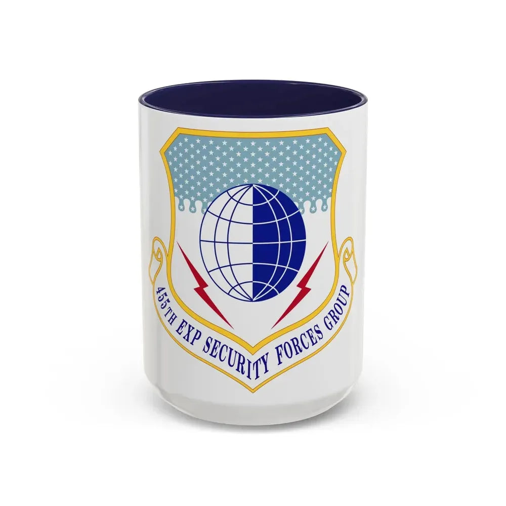 455th Expeditionary Security Forces Group (U.S. Air Force) Accent Coffee Mug 15oz Navy - Go Mug Yourself