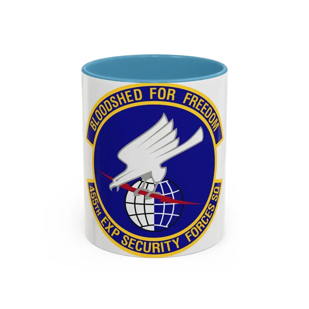 455th Expeditionary Security Forces Squadron (U.S. Air Force) Accent Coffee Mug 11oz Light Blue - Go Mug Yourself
