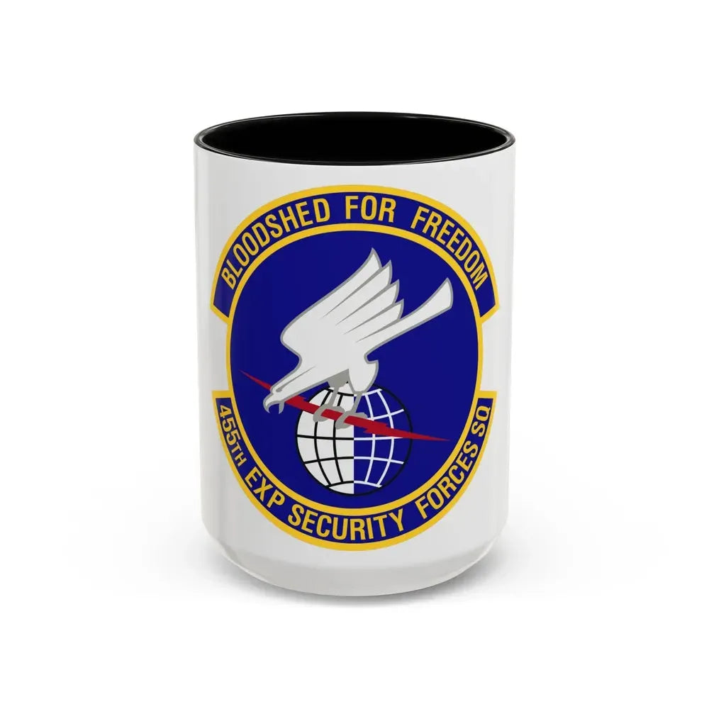 455th Expeditionary Security Forces Squadron (U.S. Air Force) Accent Coffee Mug 15oz Black - Go Mug Yourself