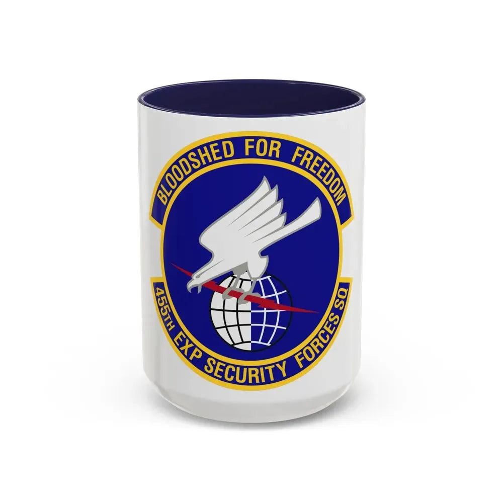 455th Expeditionary Security Forces Squadron (U.S. Air Force) Accent Coffee Mug 15oz Navy - Go Mug Yourself