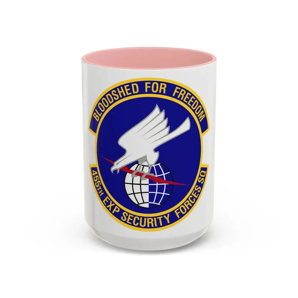 455th Expeditionary Security Forces Squadron (U.S. Air Force) Accent Coffee Mug 15oz Pink - Go Mug Yourself
