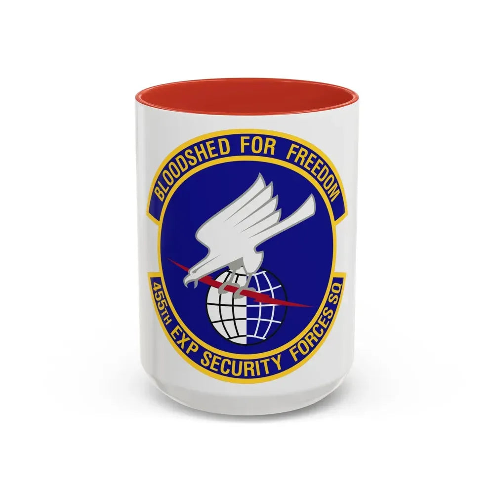 455th Expeditionary Security Forces Squadron (U.S. Air Force) Accent Coffee Mug 15oz Red - Go Mug Yourself