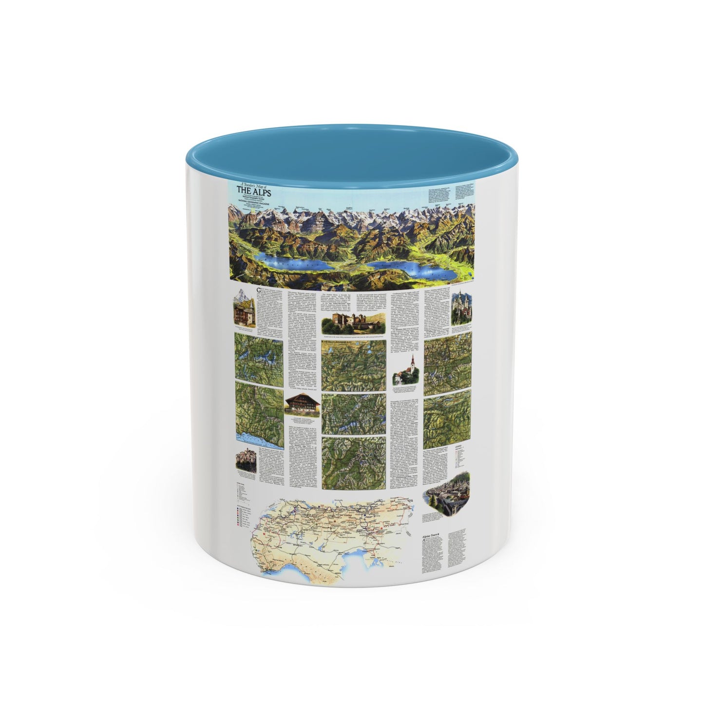 Alps, The - A Traveller's Map (1985) (Map) Accent Coffee Mug