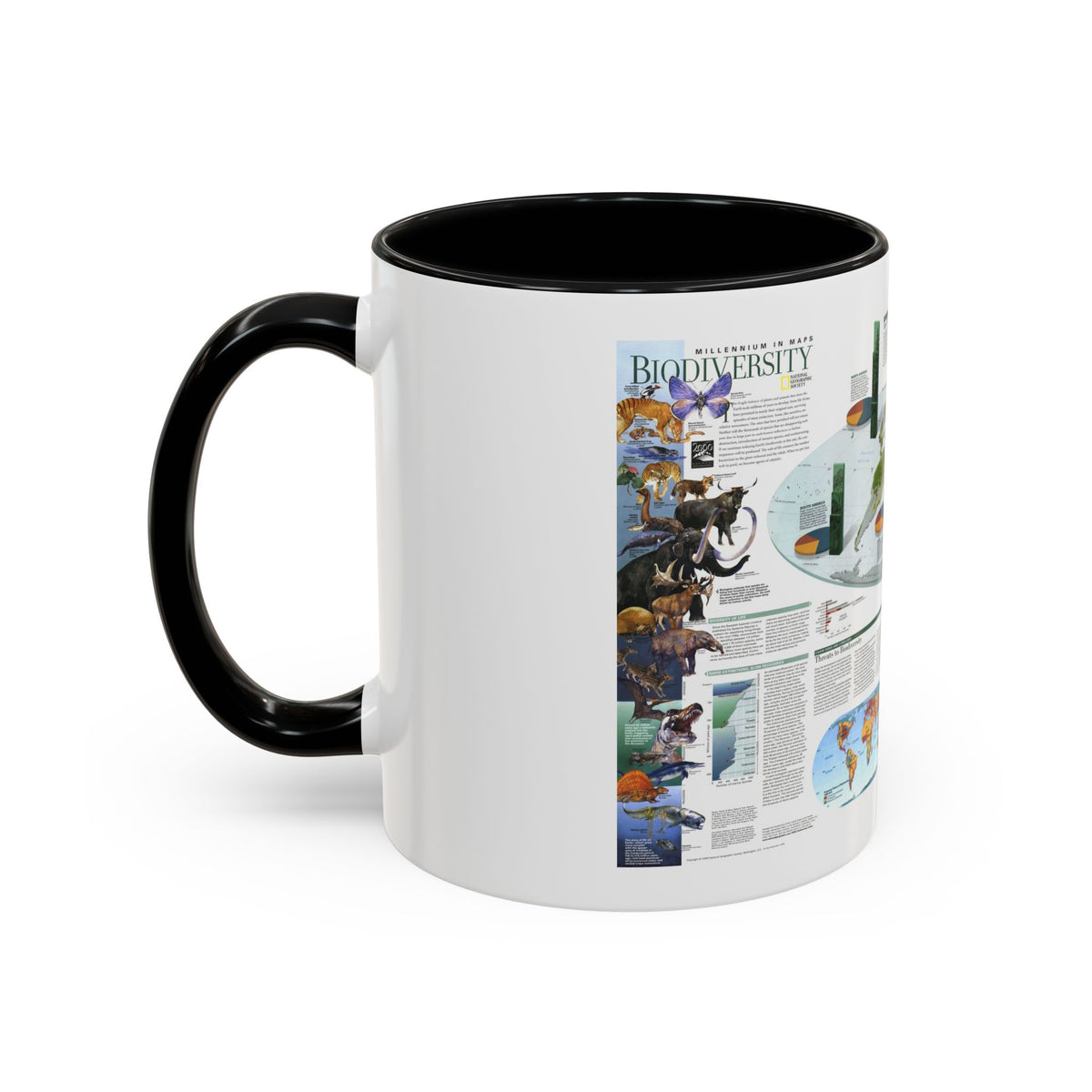 World Map - Biodiversity (1999) (Map) Accent Coffee Mug