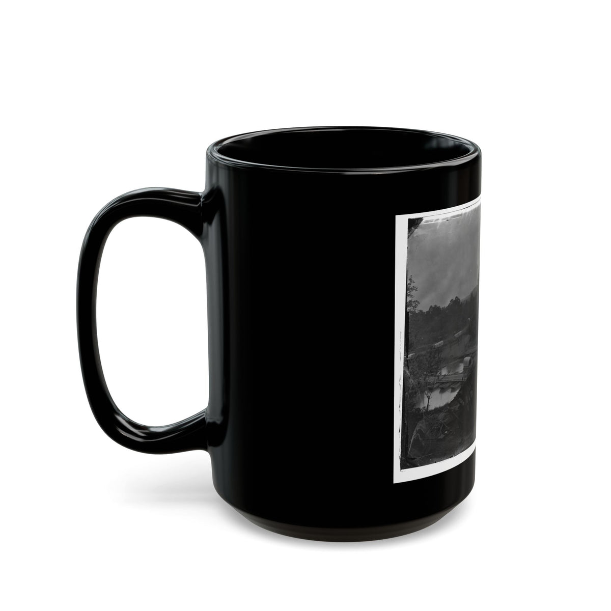 Hanovertown Ferry, Va.  Pontoon Bridges Across The Pamunkey, With Wagons (U.S. Civil War) Black Coffee Mug