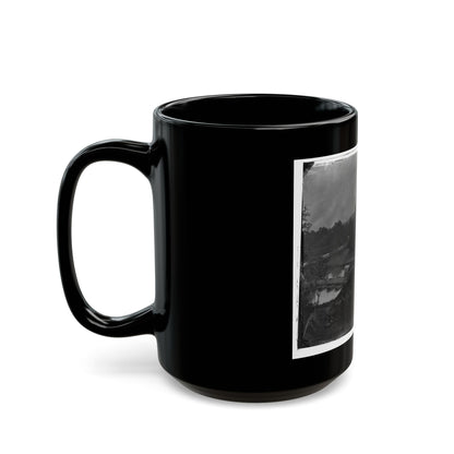 Hanovertown Ferry, Va.  Pontoon Bridges Across The Pamunkey, With Wagons (U.S. Civil War) Black Coffee Mug