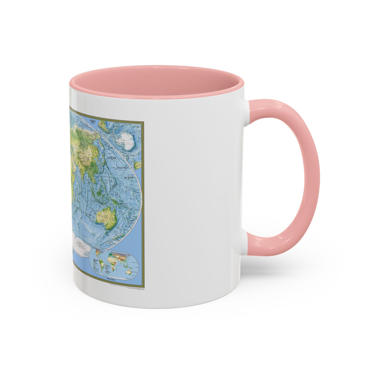 World Map - Physical (2005) (Map) Accent Coffee Mug
