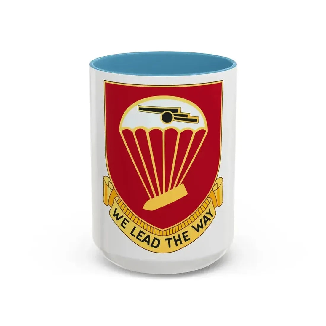 456th Airborne Field Artillery Battalion (U.S. Army) Accent Coffee Mug 15oz Light Blue - Go Mug Yourself