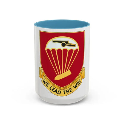 456th Airborne Field Artillery Battalion (U.S. Army) Accent Coffee Mug 15oz Light Blue - Go Mug Yourself