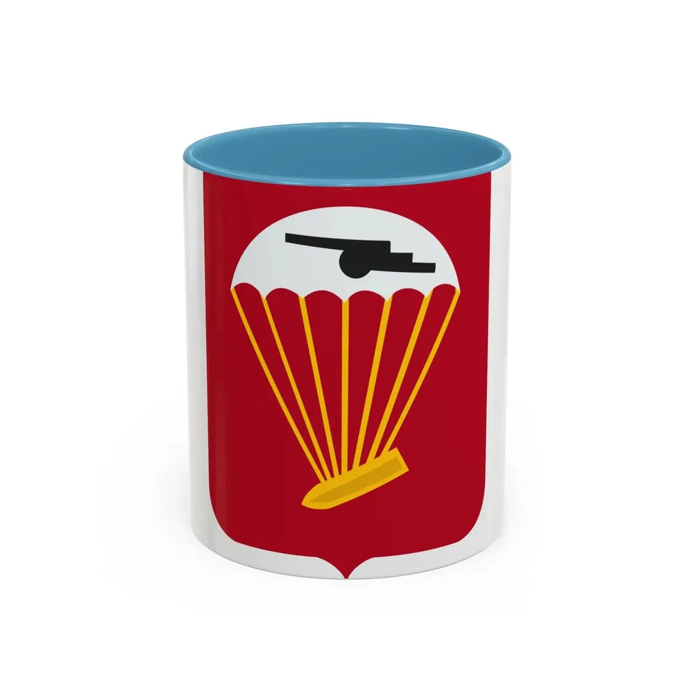 456th Airborne Field Artillery Battalion v2 (U.S. Army) Accent Coffee Mug 11oz Light Blue - Go Mug Yourself