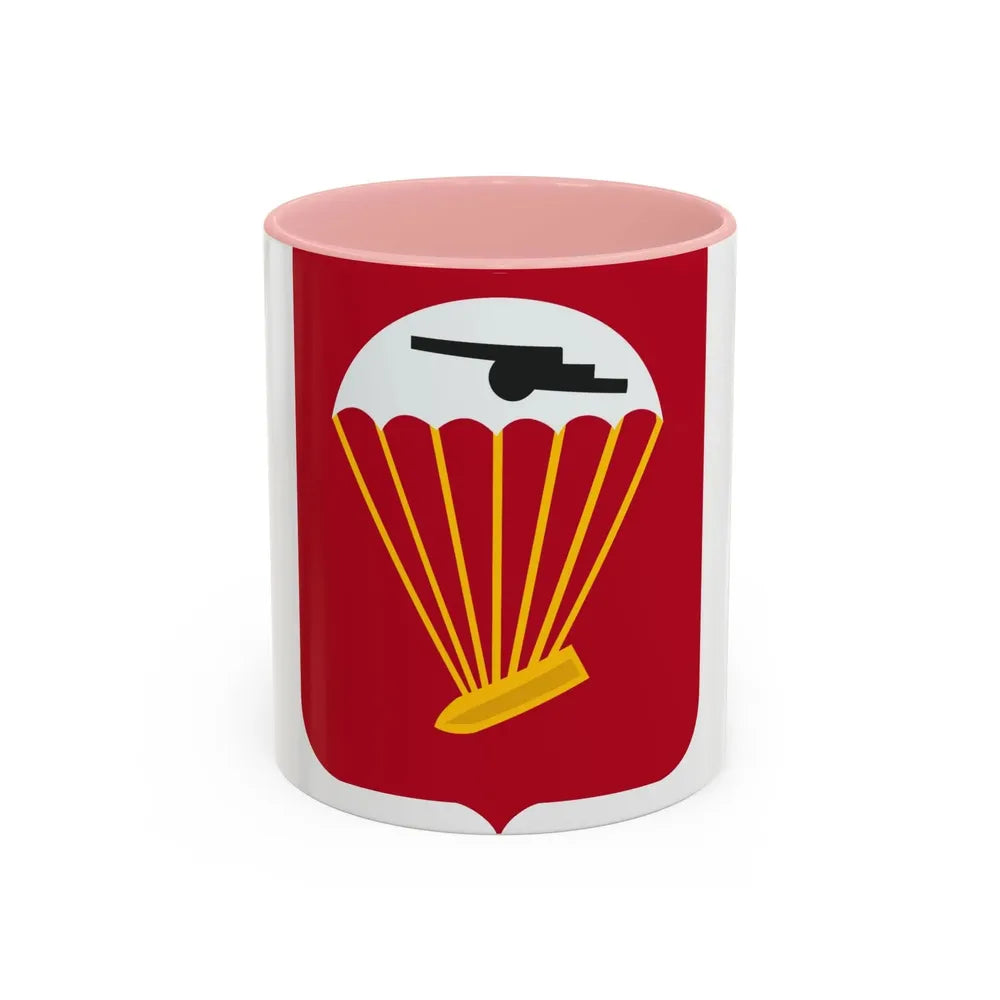 456th Airborne Field Artillery Battalion v2 (U.S. Army) Accent Coffee Mug 11oz Pink - Go Mug Yourself