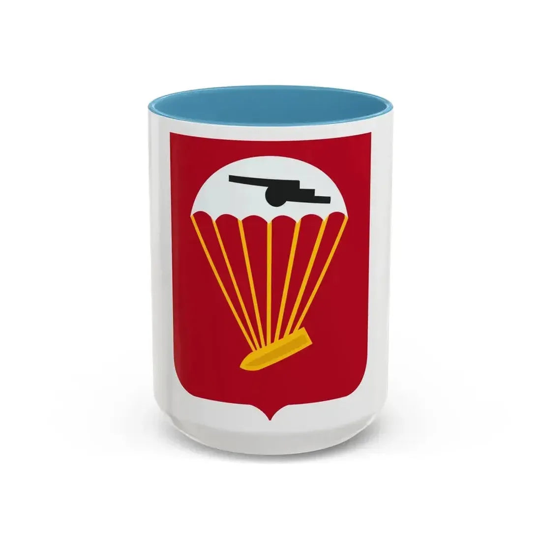 456th Airborne Field Artillery Battalion v2 (U.S. Army) Accent Coffee Mug 15oz Light Blue - Go Mug Yourself