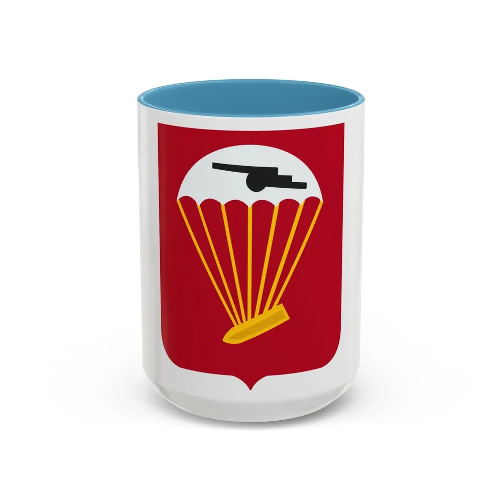 456th Airborne Field Artillery Battalion v2 (U.S. Army) Accent Coffee Mug 15oz Light Blue - Go Mug Yourself